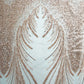 Peach Pink Pearl Heavy Sequins Embroidery Net Fabric