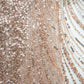 Peach Pink Pearl Heavy Sequins Embroidery Net Fabric