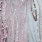 Baby Pink Pearl Sequins Cut Dana Embroidery Net Fabric