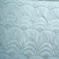 Teal Blue Cutdana Hanging Embroidery Net Fabric