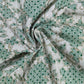 Off White Green Abstract Foil Thread Sequins Embroidery Cotton Fabric 15425