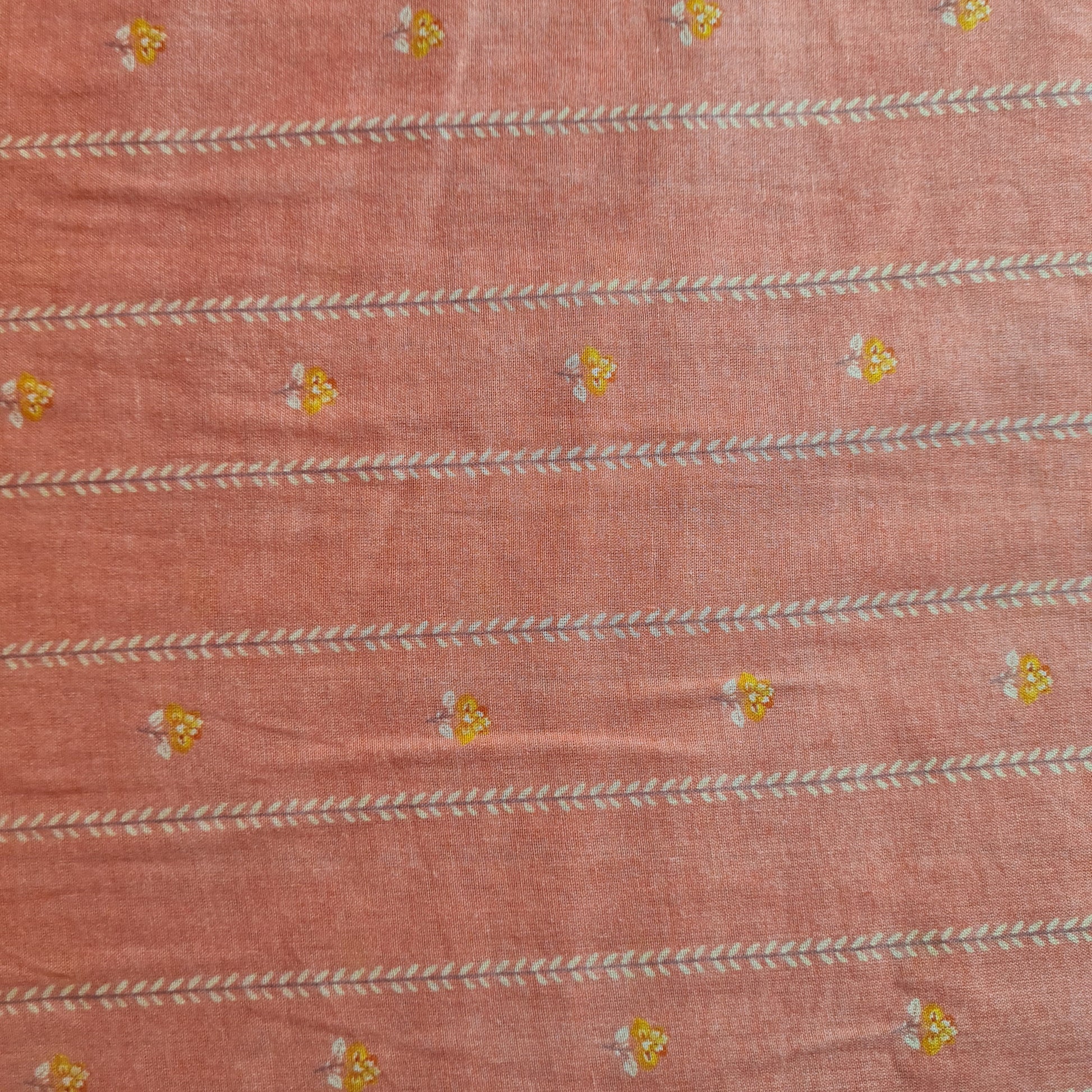 Premium Light Pink Traditional Print Cotton Mulmul Fabric