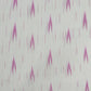 White Baby Pink Ikkat Print Cotton Fabric