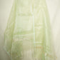 Light Green Gold Stripes Jacquard Dupatta Tissue