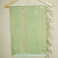 Light Green Gold Stripes Jacquard Dupatta Tissue