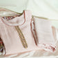 Baby Pink Cutdana Embroidery Suit Set With Dupatta (Top-Cotton Silk, Bottom-Muslin, Dupatta-silk)