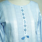 Blue Sequins Tread Embroidery Co-Ord Set (Organza Linen)