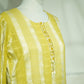 Yellow Sequins Tread Embroidery Co-Ord Set (Organza Linen)