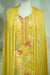 Yellow Tropical Print With Embroidery Suit Set With Dupatta (Top-Crepe, Bottom-Santoon, Dupatta-Chiffon)