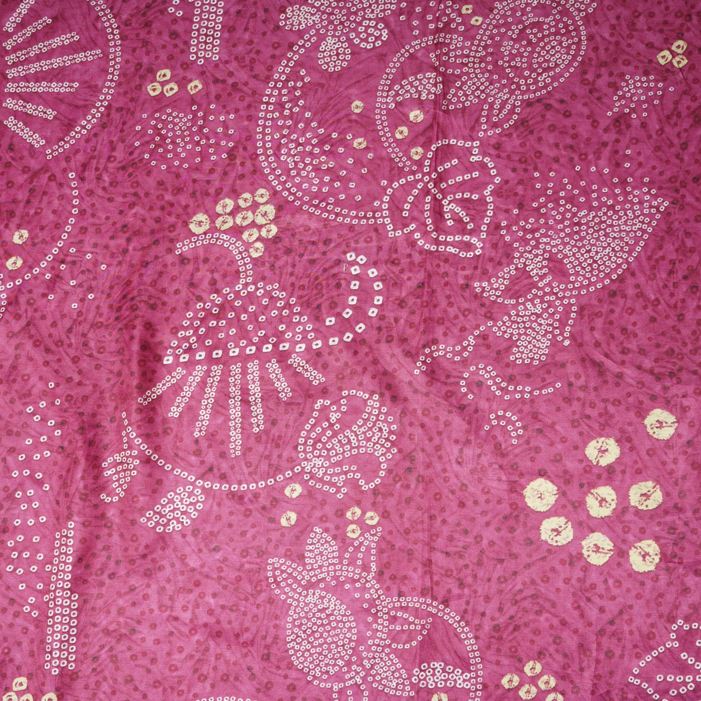 Maroon Bandhani Print Gaji Silk Fabric 17521