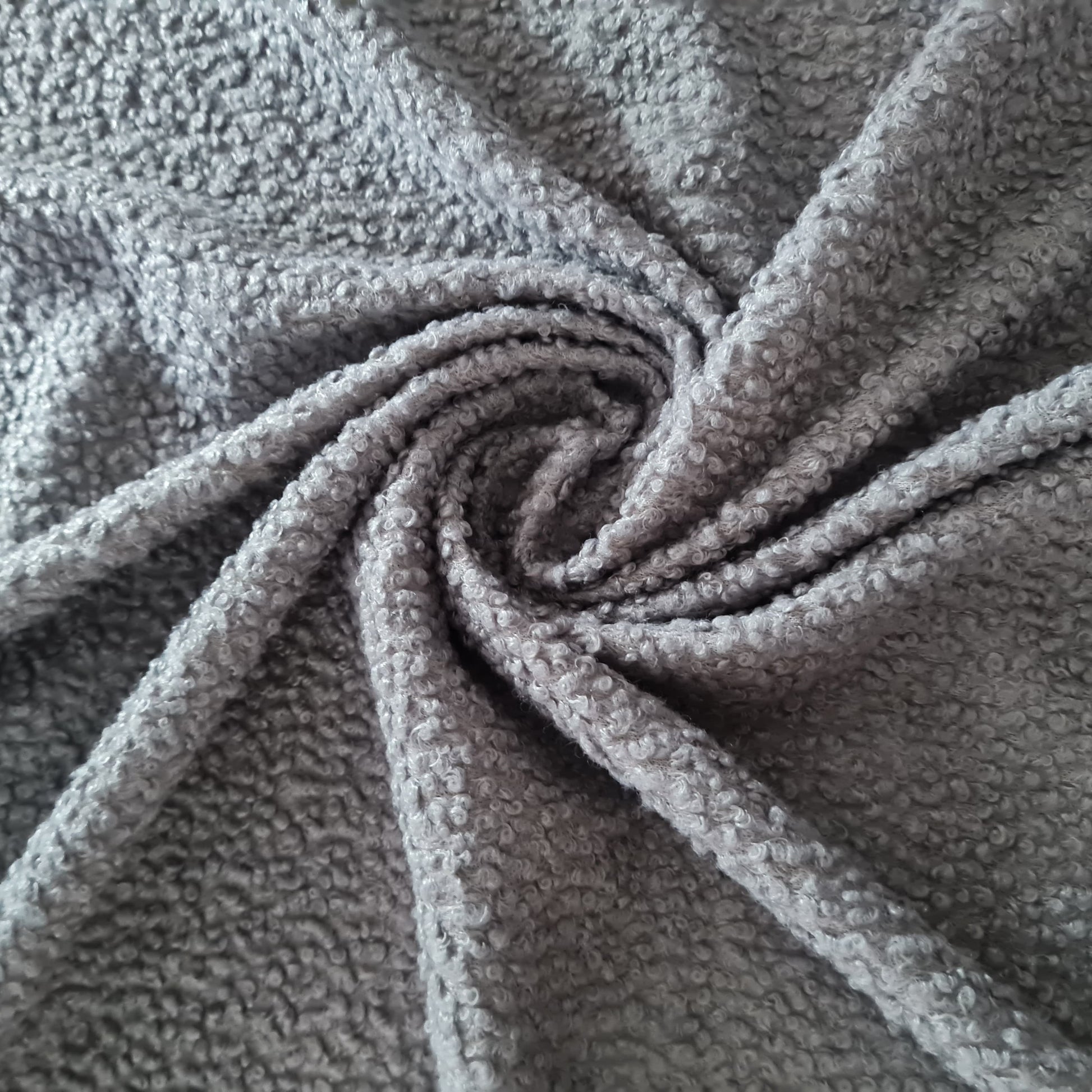 Grey Solid Boucle Fabric 17896