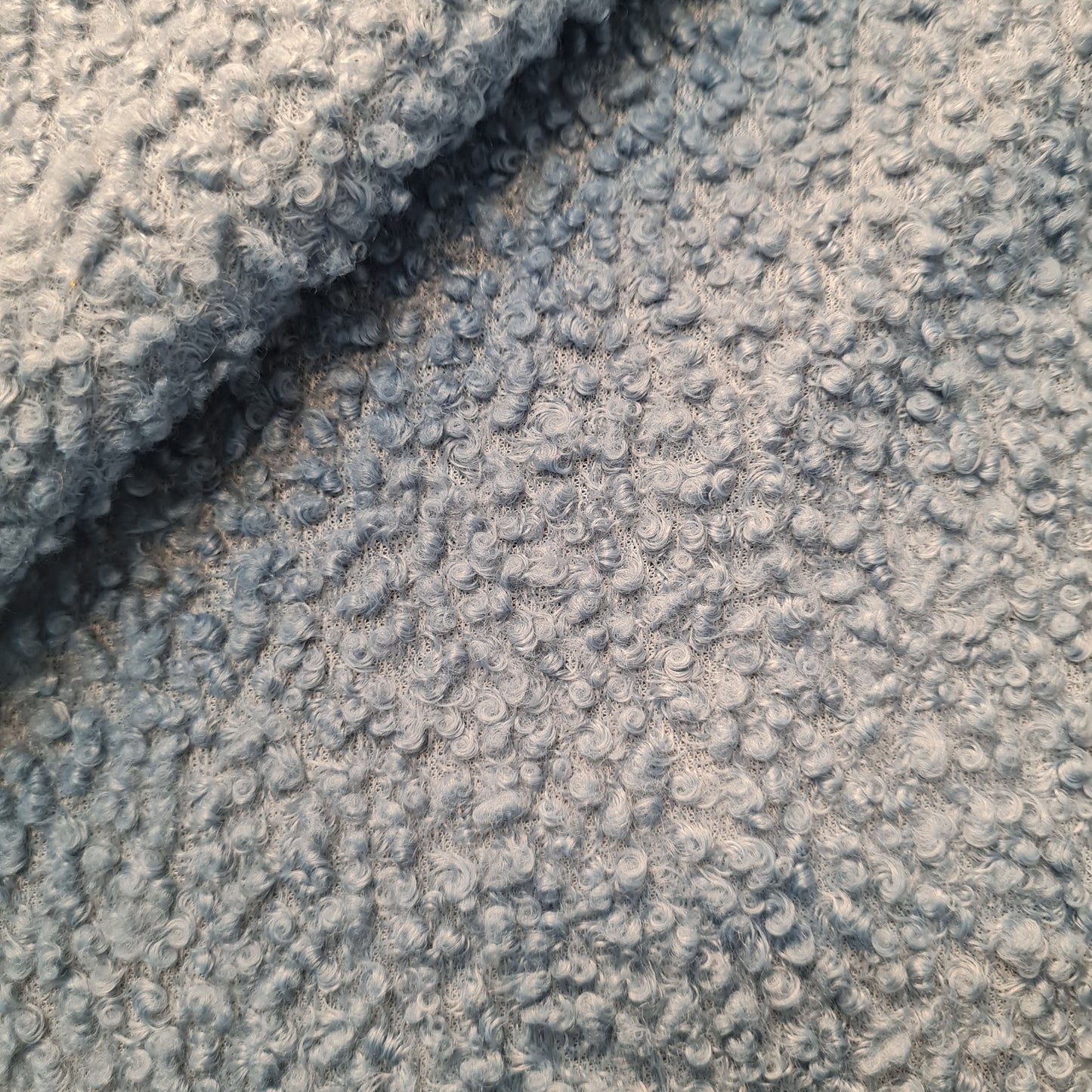 Blue Solid Boucle Fabric 17897