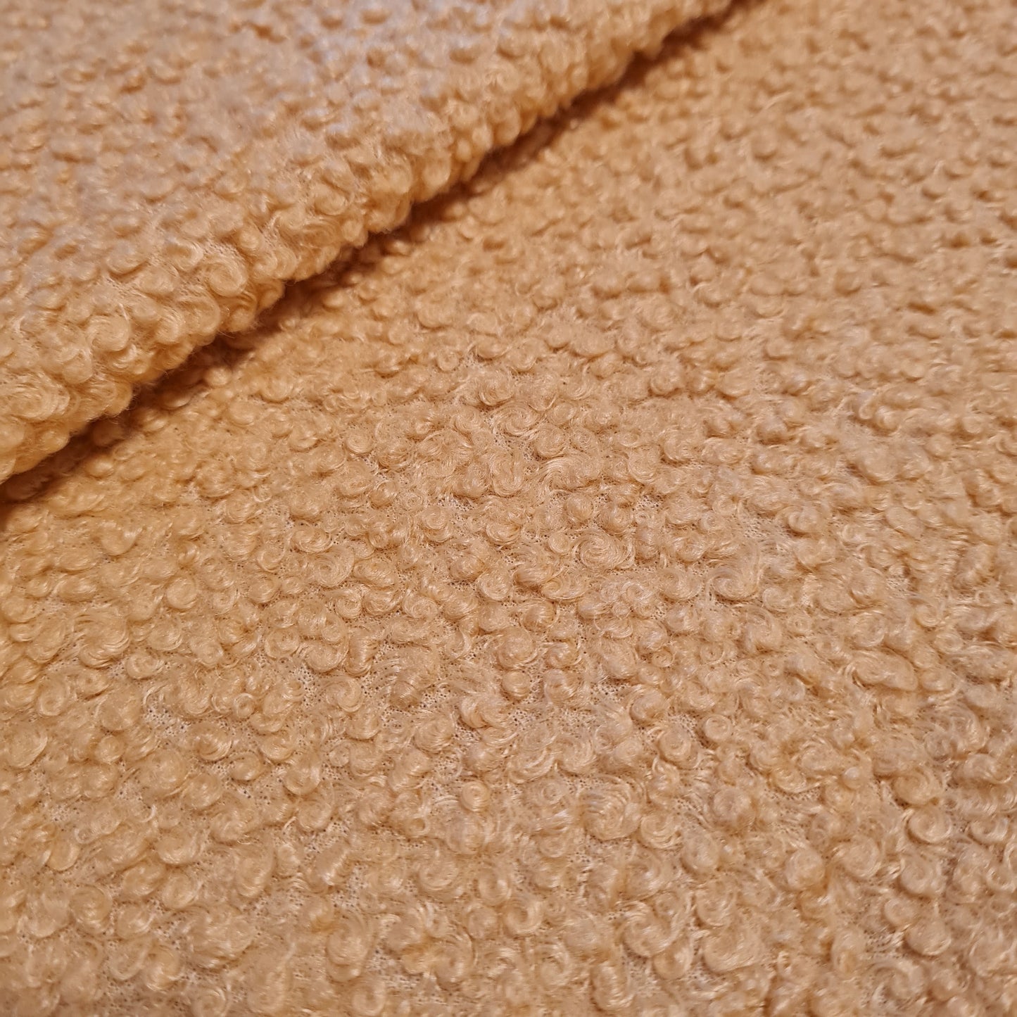 Beige Solid Boucle Fabric 17899