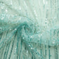 Sea Green Cutdana Sequins Embroidery Net Fabric