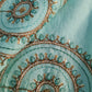 Sky Blue ThreadEmbroidery Zari Chanderi Fabric 18011