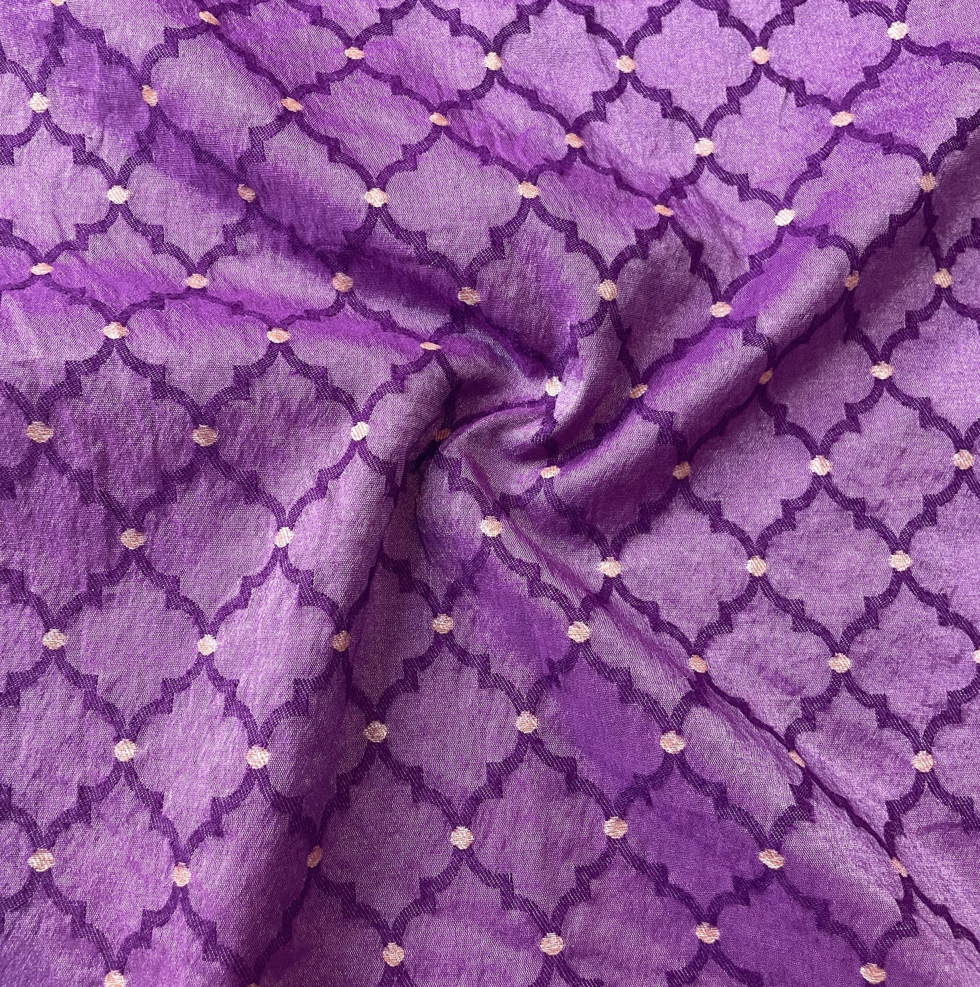 Purple Zari Traditional Jacquard Cotton Silk Patola Dyeable 18068