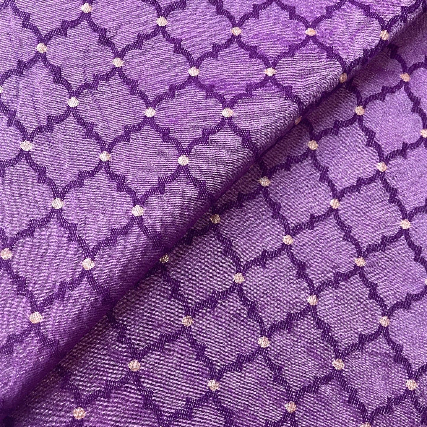 Purple Zari Traditional Jacquard Cotton Silk Patola Dyeable 18068