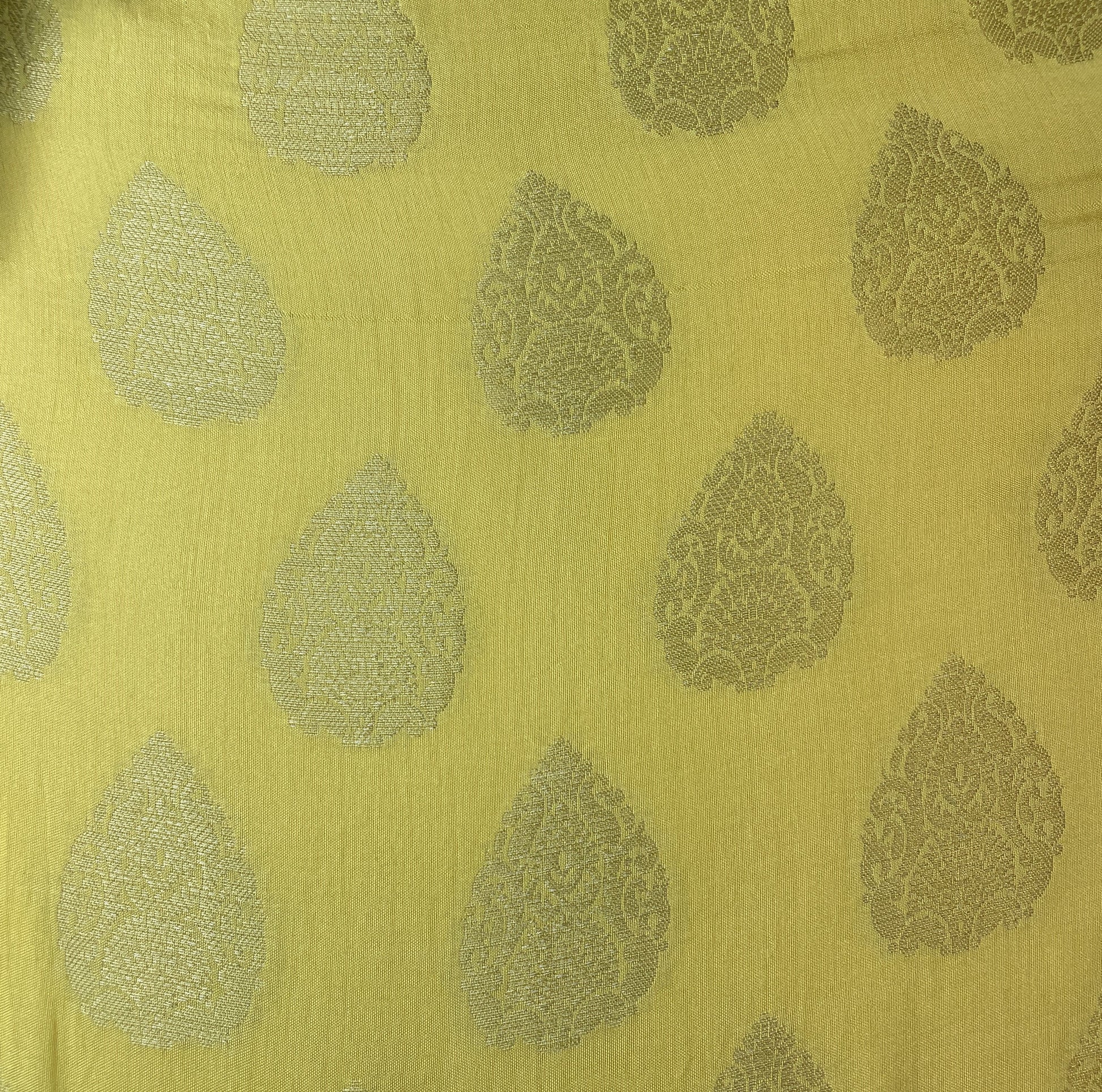 Yellow Gold Buta Jacquard Dyeable Cotton Staple 18069