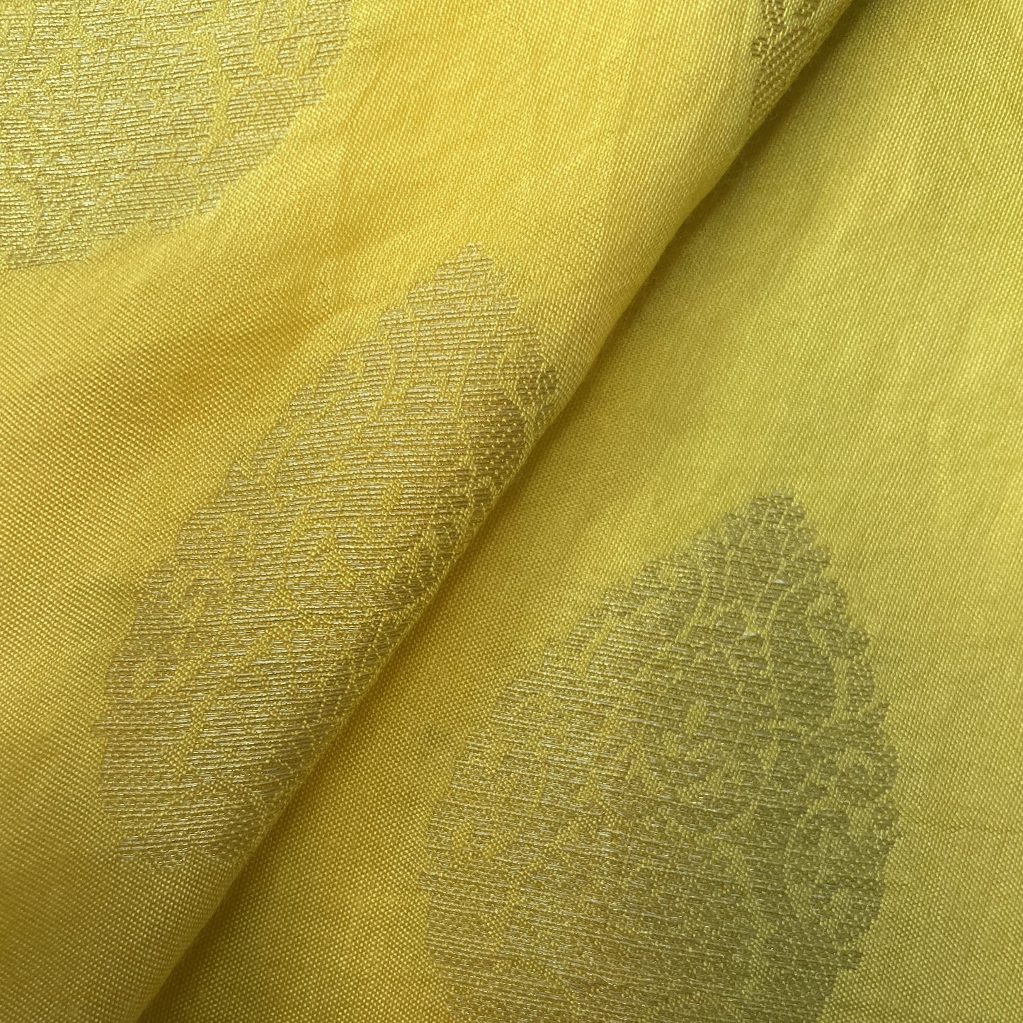 Yellow Gold Buta Jacquard Dyeable Cotton Staple 18069