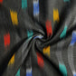 Black & Multicolor Ikkat Print Cotton Fabric 18117