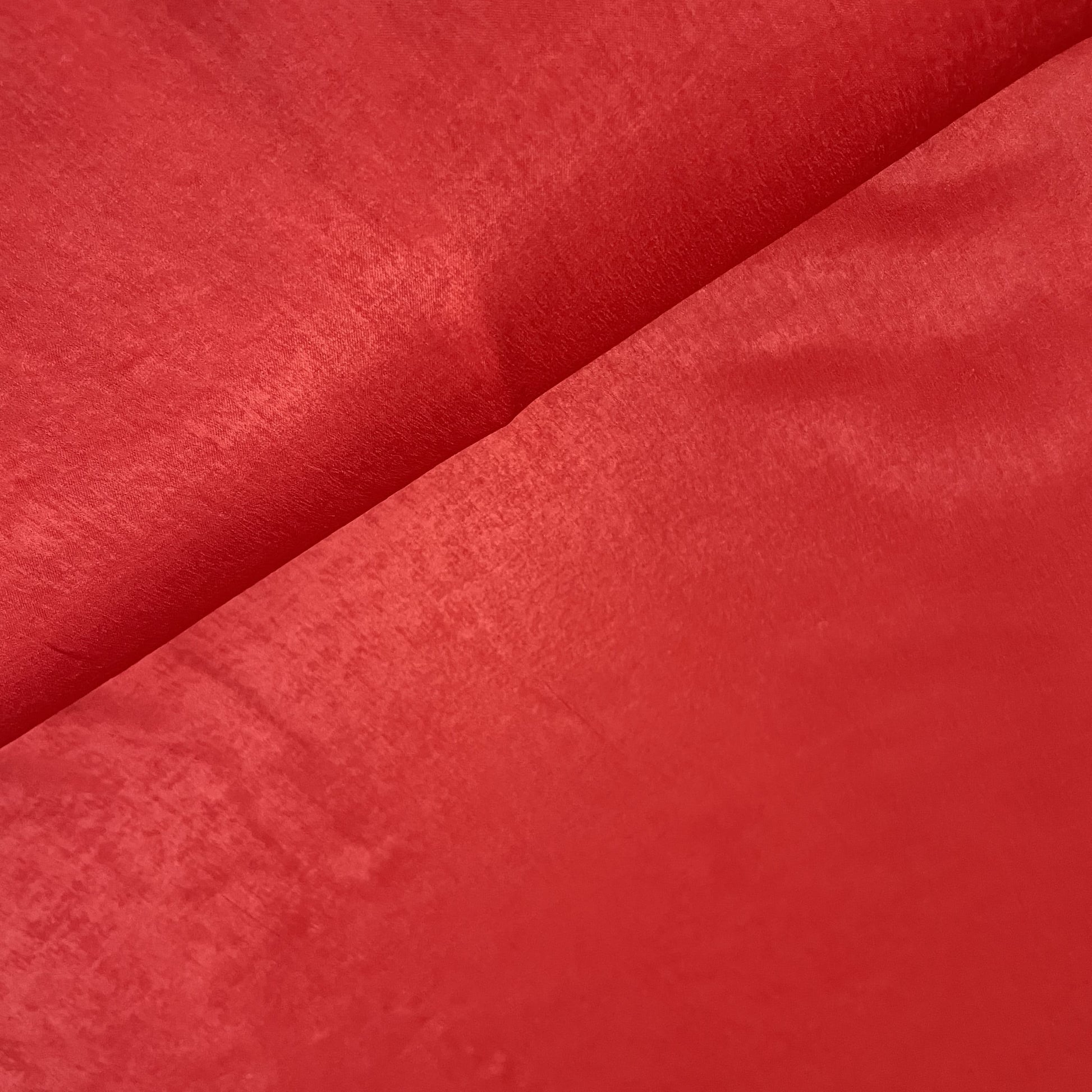 Red Solid Chanderi Velvet Fabric 18419