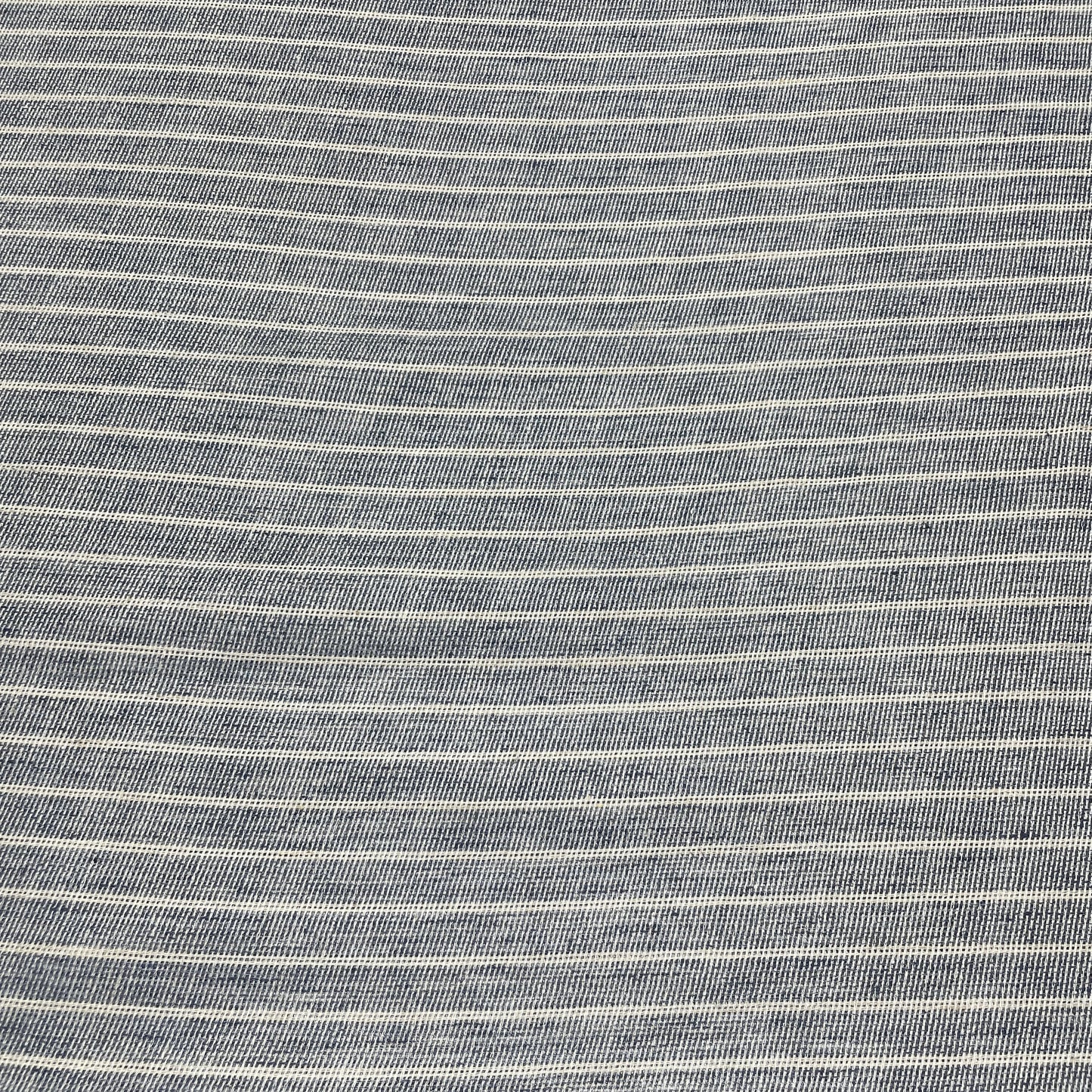 Blue Stripes Print Linen Denim Fabric 18444