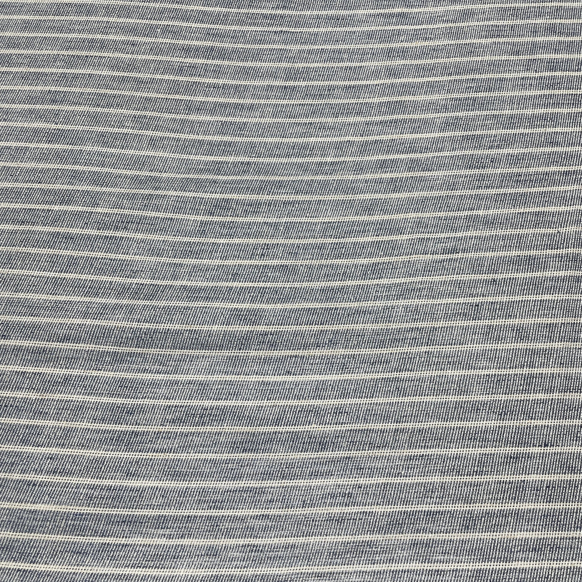 Blue Stripes Print Linen Denim Fabric 18444