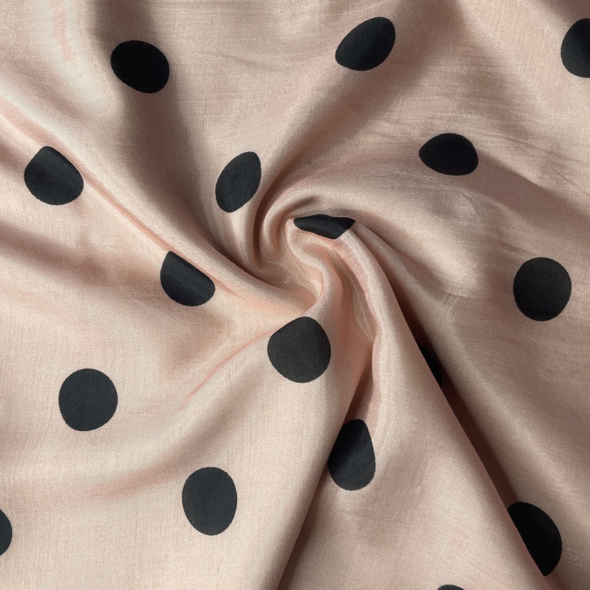 Peach Polka Dot Muslin Fabric 19335