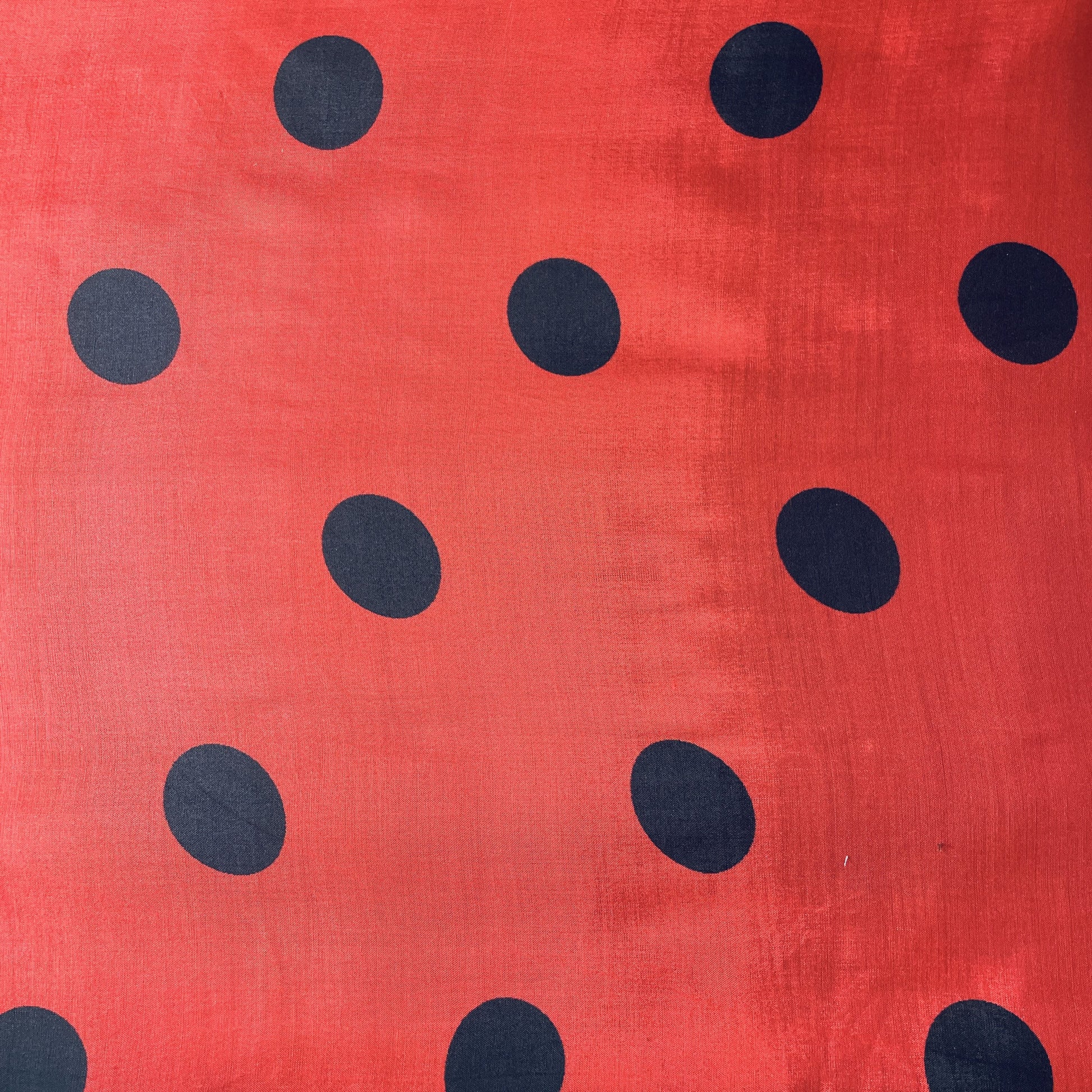 Red & Black Polka Dot Muslin Fabric 19340