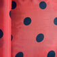 Red & Black Polka Dot Muslin Fabric 19340