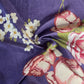 Purple Floral Print Upada Silk Fabric 19611