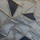 Grey Geometrical Print Zari Organza Tissue Fabric 19776