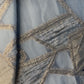 Grey Geometrical Print Zari Organza Tissue Fabric 19776