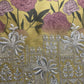 Mustard Floral Embroidery on Border Organza Fabric 19939