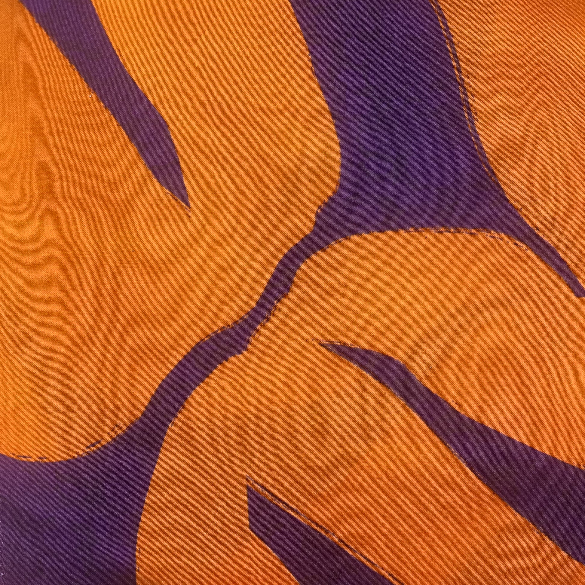 Orange Abstract Print Modal Satin Fabric 19970