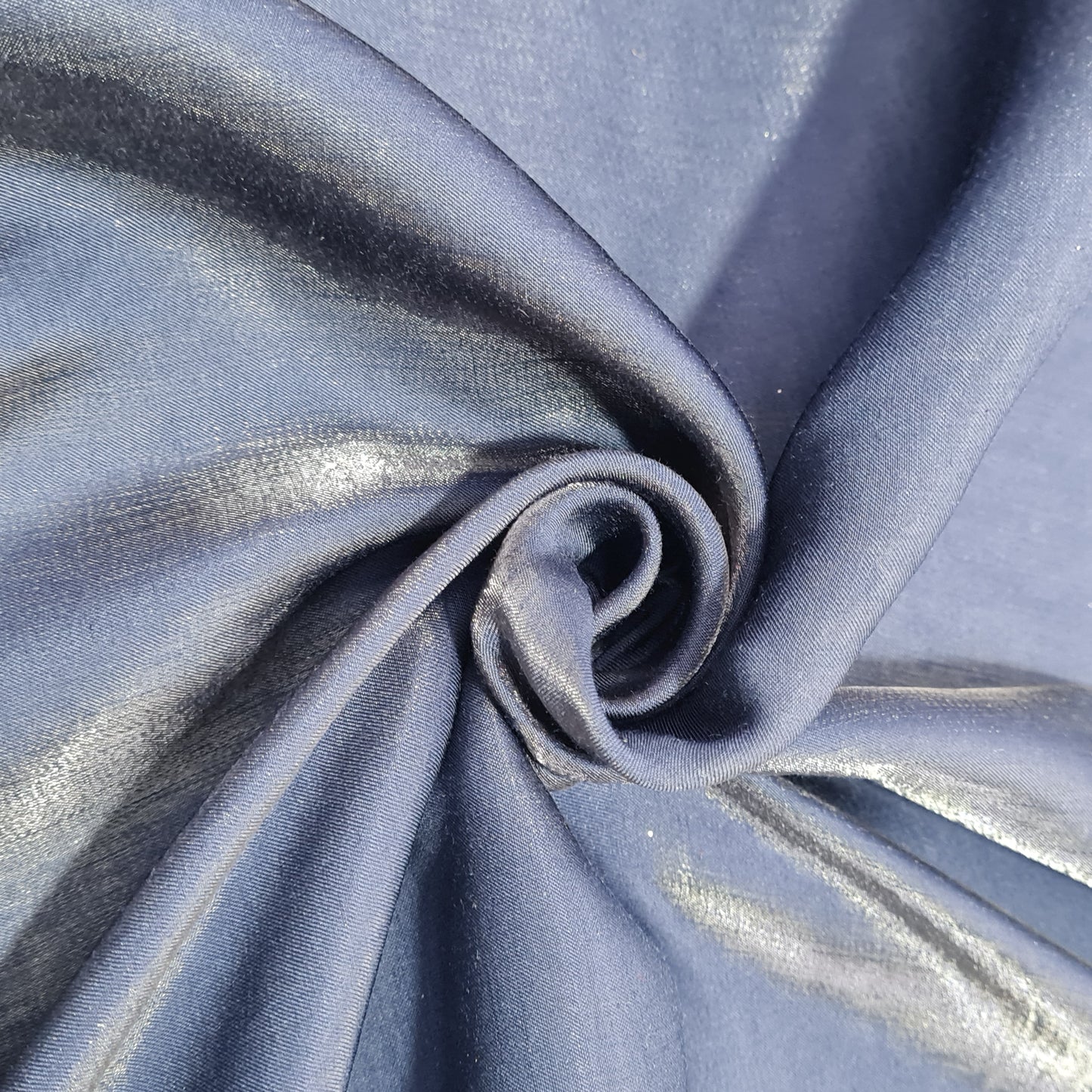 Navy Blue Solid Two Tone Satin Fabric - TradeUNO