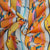 Exclusive Orange Tropical Stripe Print Cambric Cotton Fabric