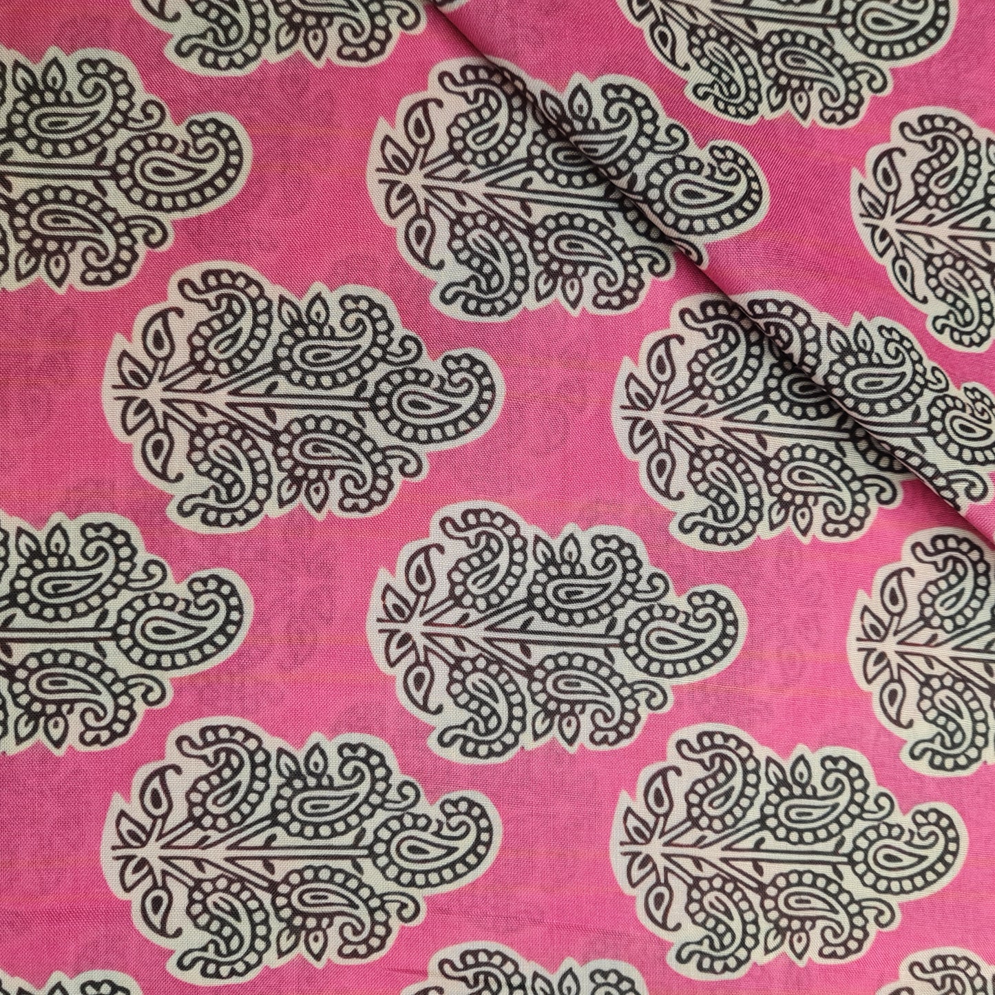 Exclusive Pink Traditional Print Cambric Cotton Fabric