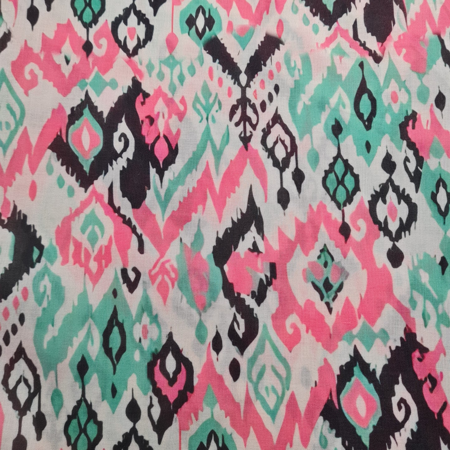 Exclusive Pink Multicolor Chevron Print Cambric Cotton Fabric