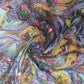 Black & Mulitcolor Floral Sequence Thread Embroidery Net Fabric