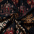 Black Traditional Print Velvet Silk Fabric 20396