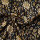 Black Ajrakh Madhubani Print Mashru Silk Fabric 20824