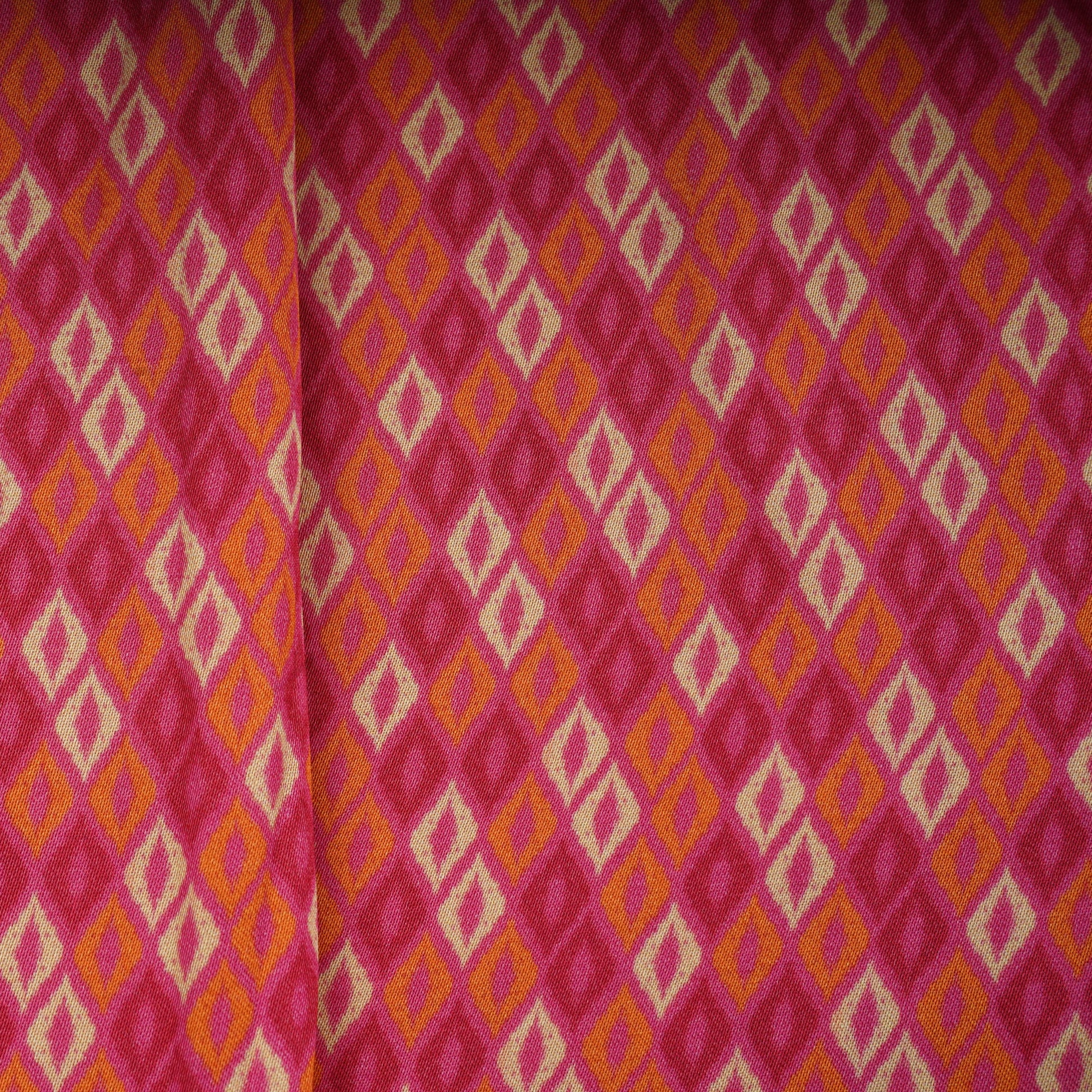 Pink Geometrical Print Bemberg Silk Fabric 20872