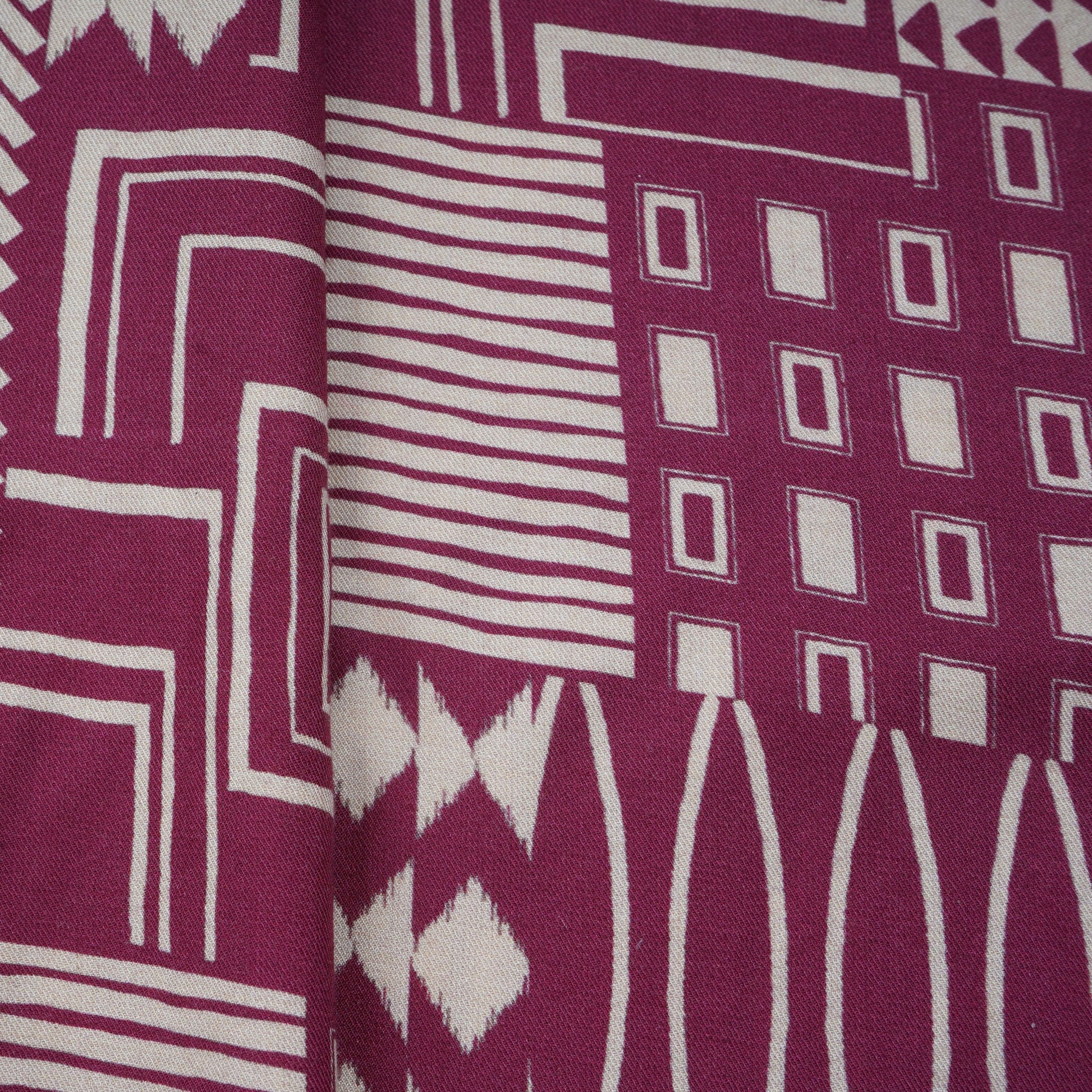 Purple Geometrical Print Pashmina Fabric 20972