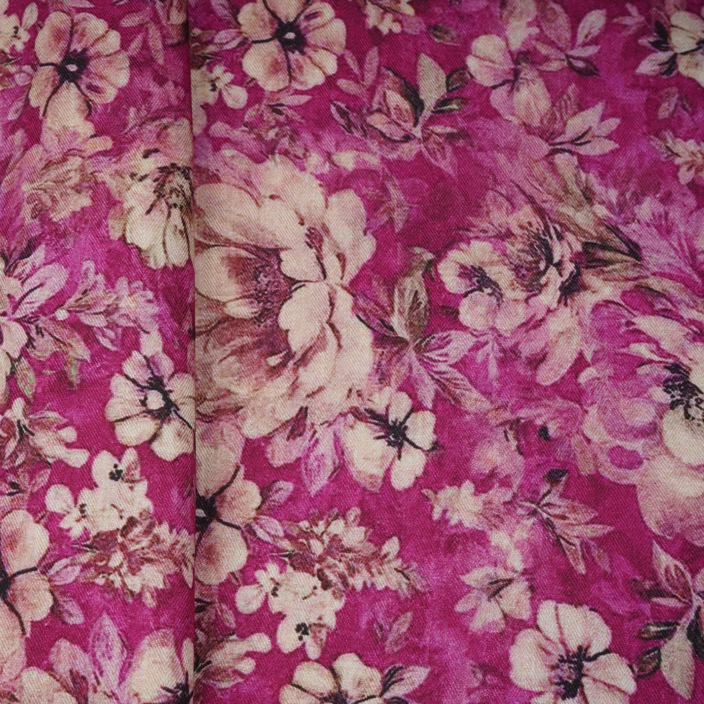 Pink Floral Print Pashmina Fabric 20977