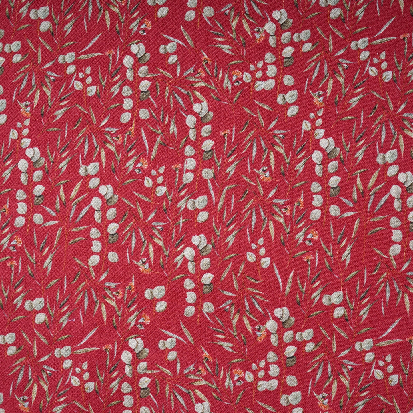 Red Tropical Print Pashmina Fabric 20991