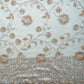 Peach Cutdana Sequins Embroidery Net Fabric