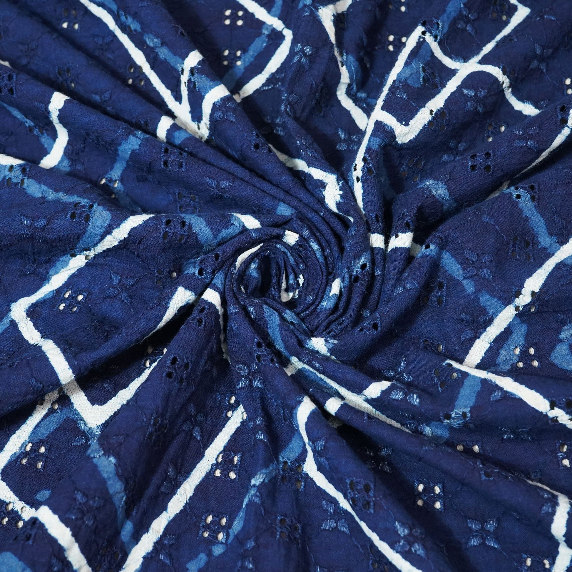 Blue Handblock Print Cotton Fabric CG-23481