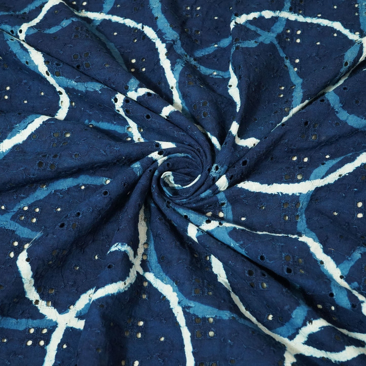 Blue Handblock Print Cotton Fabric CG-23484