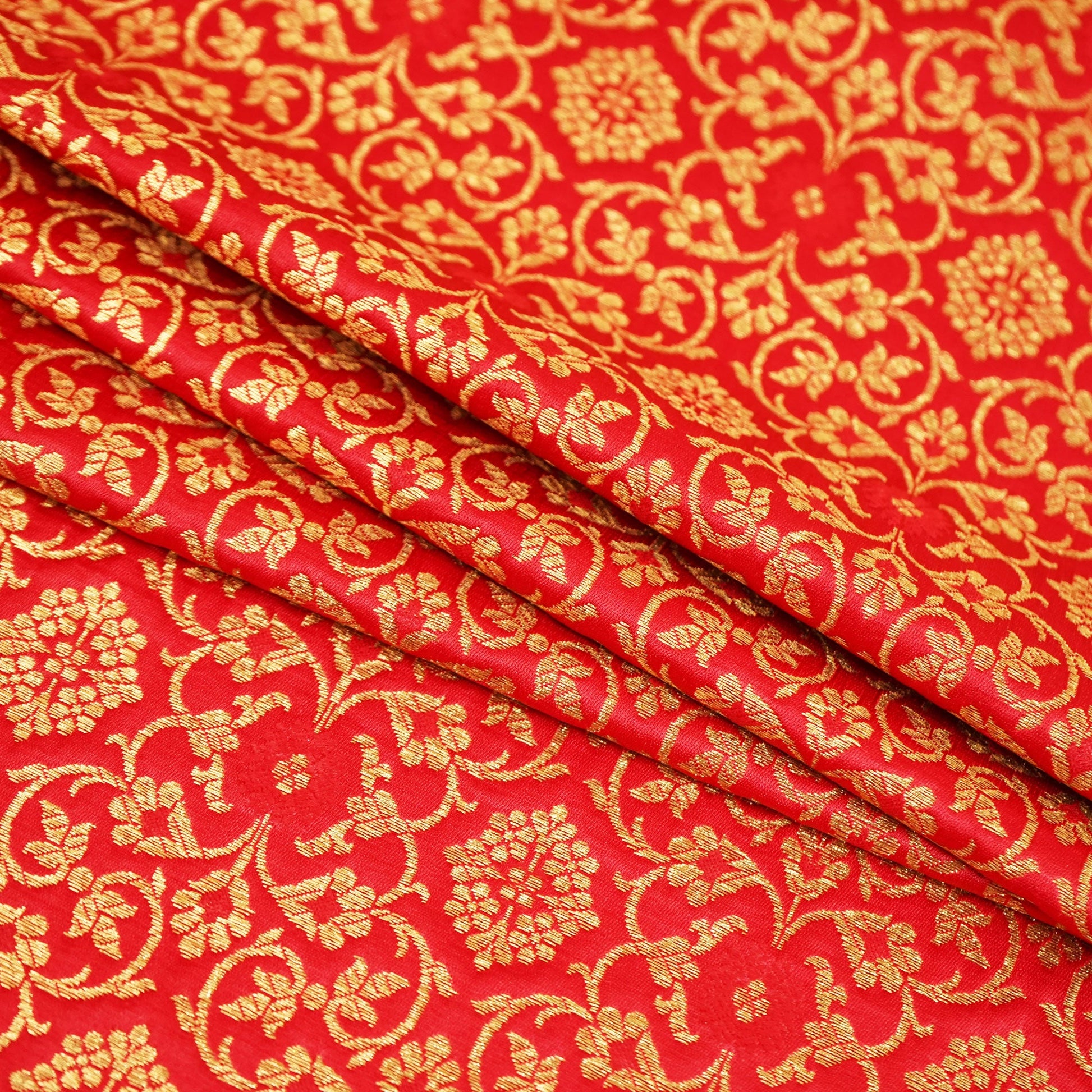 Red Banarasi Brocade Fabric KRE-23736